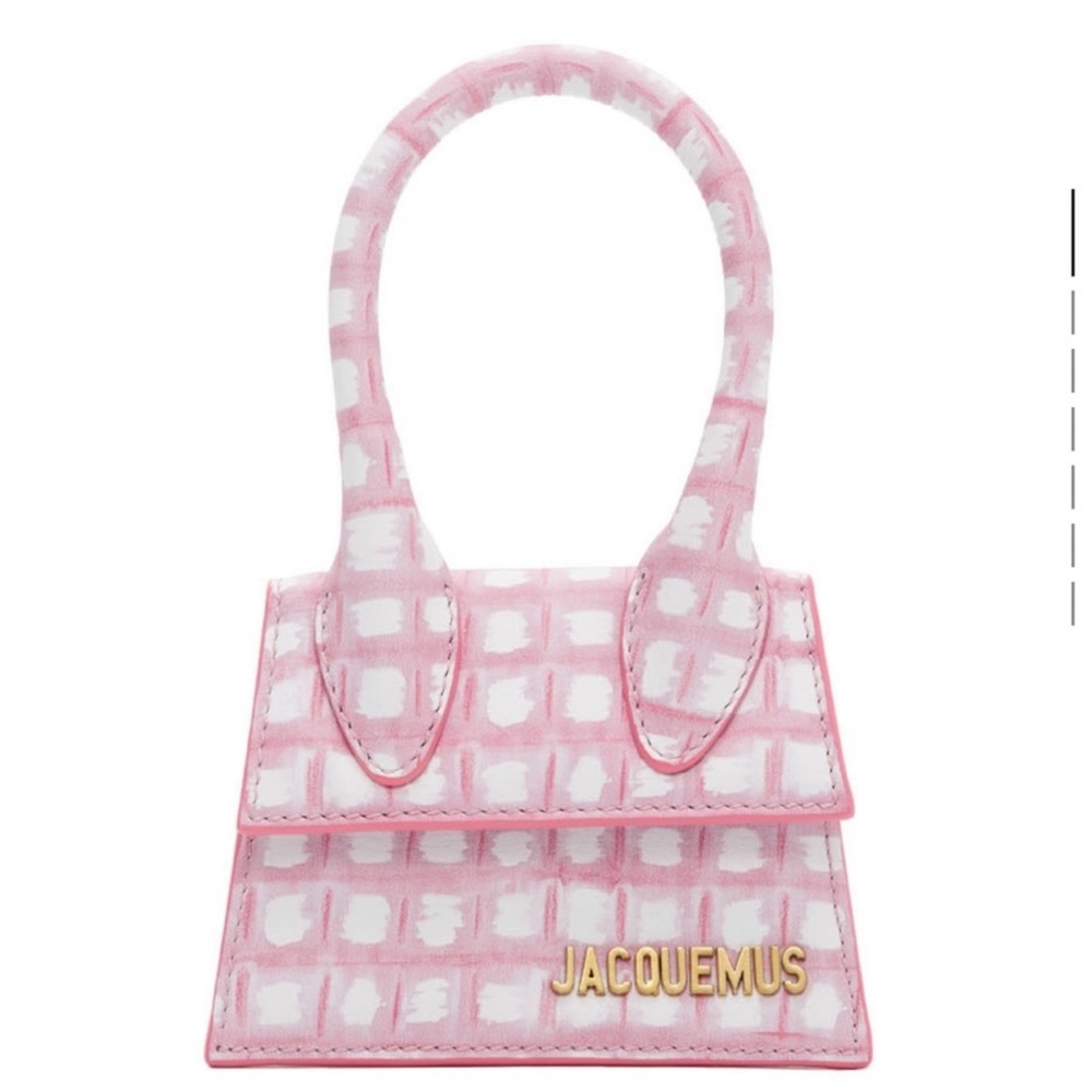Jacquemus Pink Check 'Le Chiquito' Clutch Bag